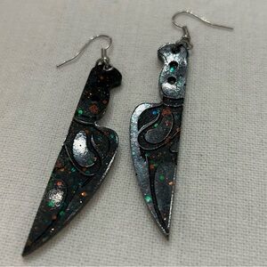❗️3/$15❗️Black Acrylic Knife Earrings